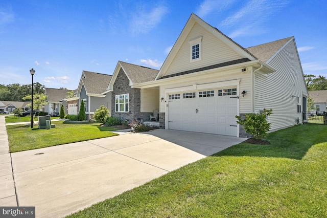 51 Old Forge Dr, Ocean View, DE 19970 - view of front facade with a front yard, driveway, an attached garage, and roof with shingles