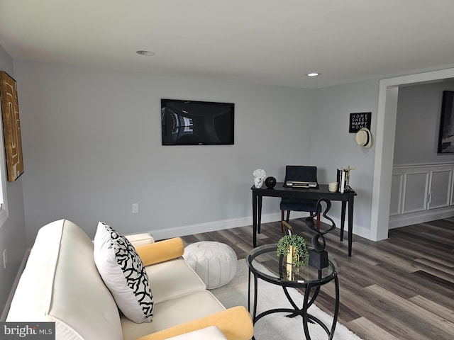 49 Gaylord Cir, Willingboro, NJ 08046 - living area with wood finished floors, recessed lighting, and a desk