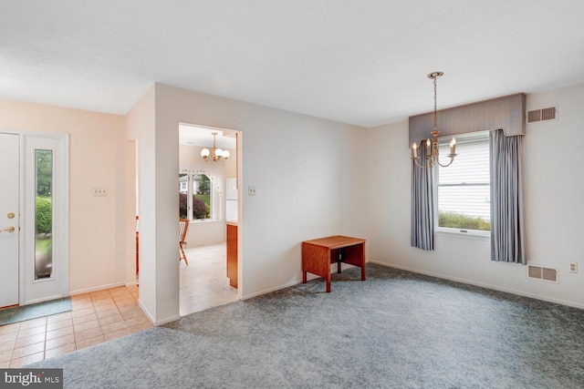 231 Valley Forge Dr, Little Egg Harbor Twp, NJ 08087 - carpeted empty room featuring a chandelier