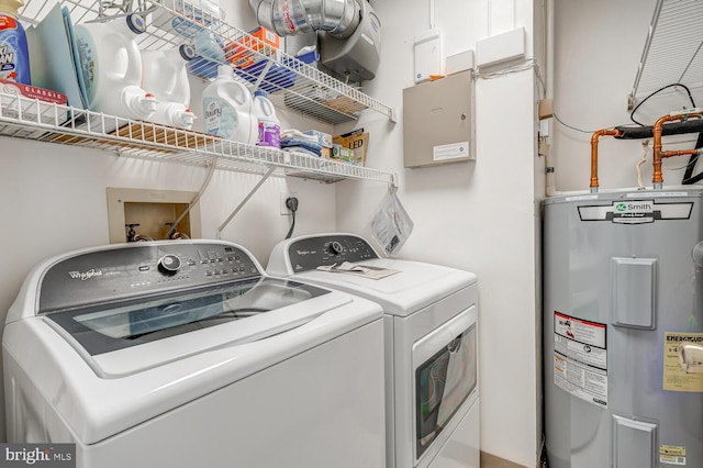 231 Valley Forge Dr, Little Egg Harbor Twp, NJ 08087 - laundry room with water heater and washing machine and clothes dryer