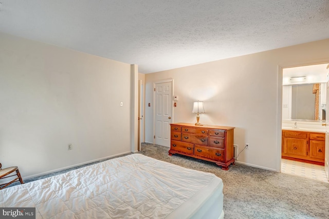231 Valley Forge Dr, Little Egg Harbor Twp, NJ 08087 - bedroom featuring light carpet, ensuite bath, and a textured ceiling