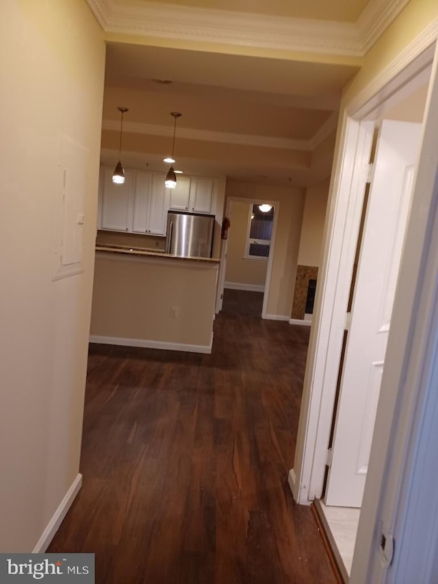 712 Marietta Pl NW Unit 2, Washington, DC 20011 - corridor with dark wood-type flooring and crown molding