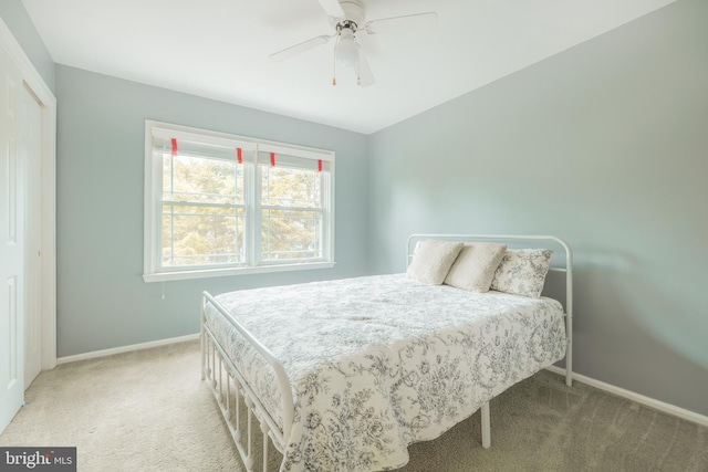 1439 Millikens Bend Rd, Herndon, VA 20170 - bedroom featuring light carpet and ceiling fan