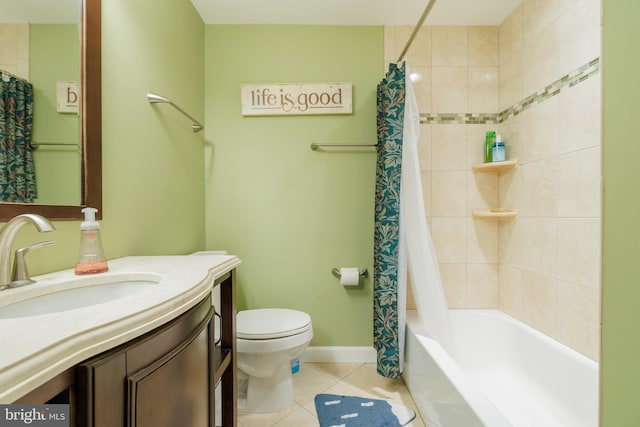 1439 Millikens Bend Rd, Herndon, VA 20170 - bathroom featuring tile patterned flooring, vanity, and shower / bath combo with shower curtain
