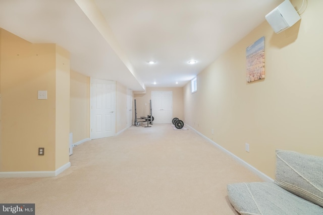1439 Millikens Bend Rd, Herndon, VA 20170 - below grade area featuring light carpet and recessed lighting