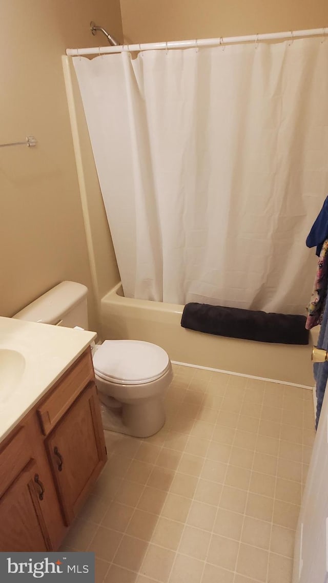 1288 Ox Rd Unit D, Woodstock, VA 22664 - full bath with vanity, shower / bath combo with shower curtain, and tile patterned flooring