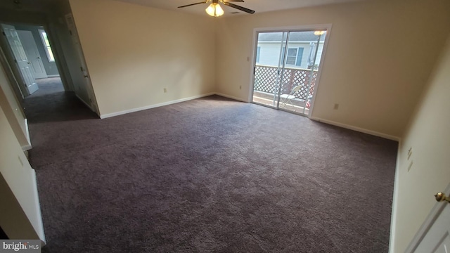 1288 Ox Rd Unit D, Woodstock, VA 22664 - spare room featuring ceiling fan, healthy amount of natural light, and dark carpet
