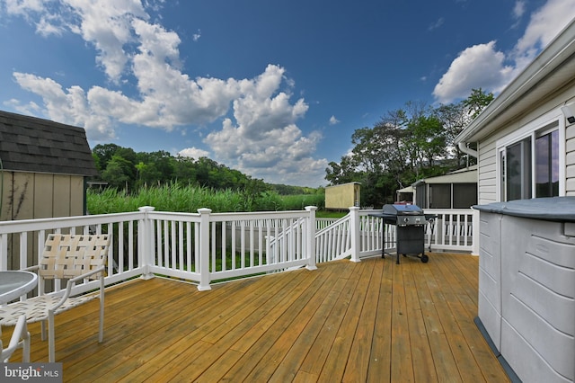 1731 Columbia Beach Rd, Shady Side, MD 20764 - wooden terrace with a grill