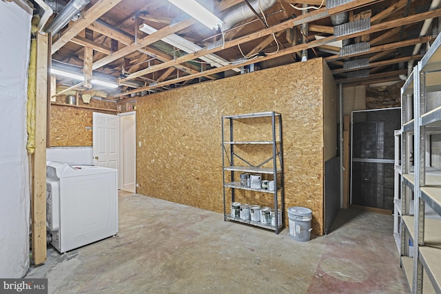 9405 Odyssey Ct, Burke, VA 22015 - unfinished basement featuring washer / clothes dryer