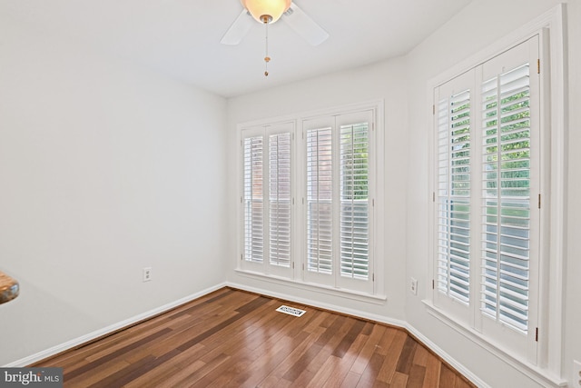9405 Odyssey Ct, Burke, VA 22015 - spare room featuring wood finished floors and a ceiling fan