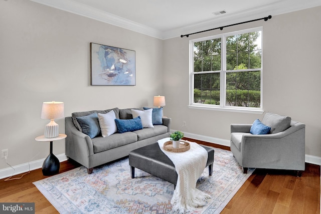 32 Brewster Ct, Pennington, NJ 08534 - living room with crown molding and wood finished floors