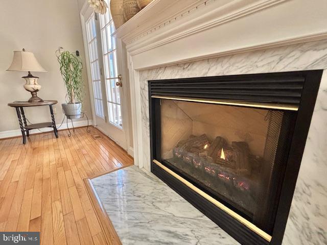 61 Kirby Ln, Stafford, VA 22554 - detailed view of a high end fireplace and wood finished floors