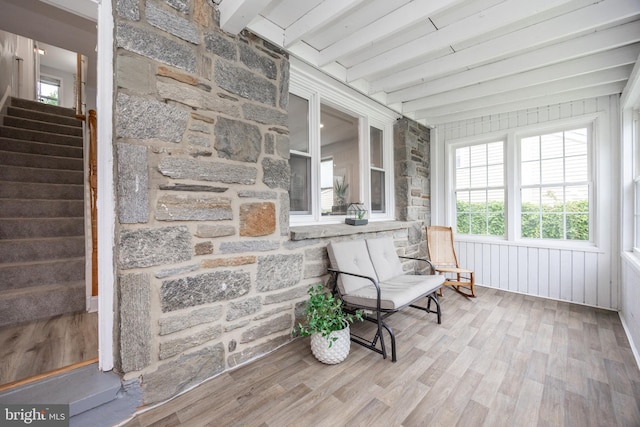 661 Schoolside Ln, Swarthmore, PA 19081 - sunroom / solarium with plenty of natural light and beam ceiling