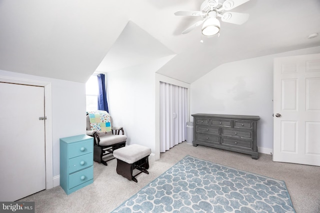 661 Schoolside Ln, Swarthmore, PA 19081 - bedroom with carpet, lofted ceiling, and a ceiling fan
