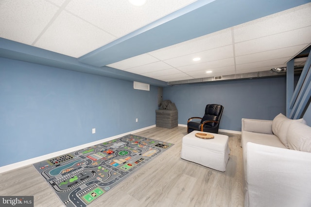 661 Schoolside Ln, Swarthmore, PA 19081 - living area with wood finished floors and a drop ceiling