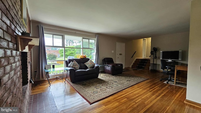 4753 Pomponio Pl, Annandale, VA 22003 - living room with wood finished floors and stairs
