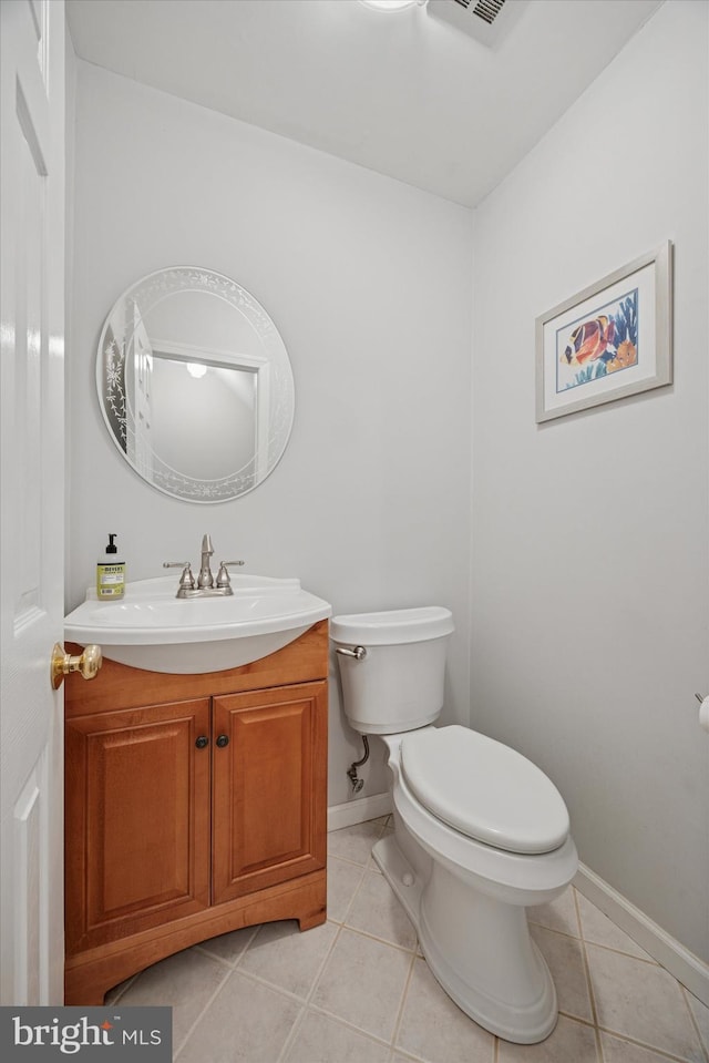 7512 Valley Ave, Philadelphia, PA 19128 - half bathroom with vanity and tile patterned floors