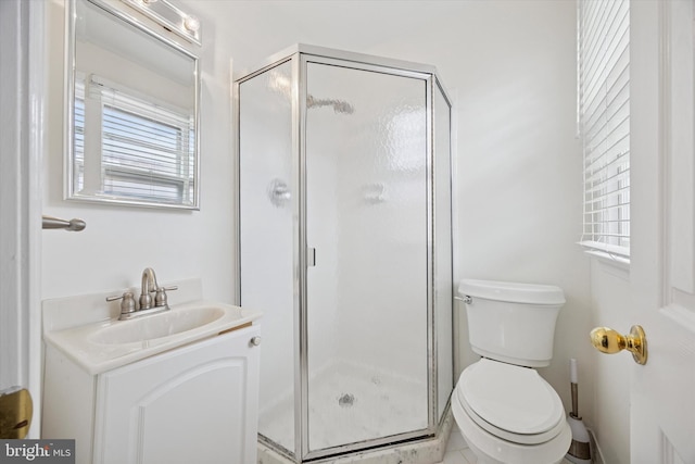 7512 Valley Ave, Philadelphia, PA 19128 - bathroom with healthy amount of natural light, a shower stall, and vanity