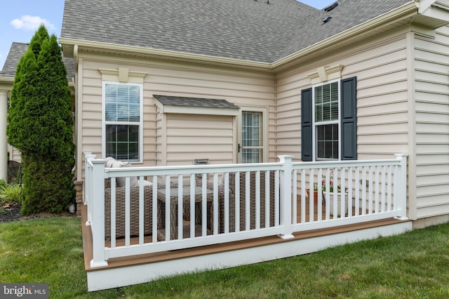 1080 Arbour Ln, Quakertown, PA 18951 - back of property with a shingled roof and a deck