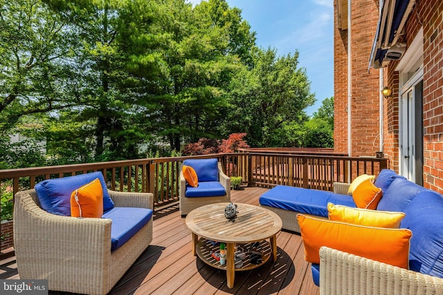 8162 Madrillon Ct, Vienna, VA 22182 - deck featuring an outdoor hangout area and view of scattered trees
