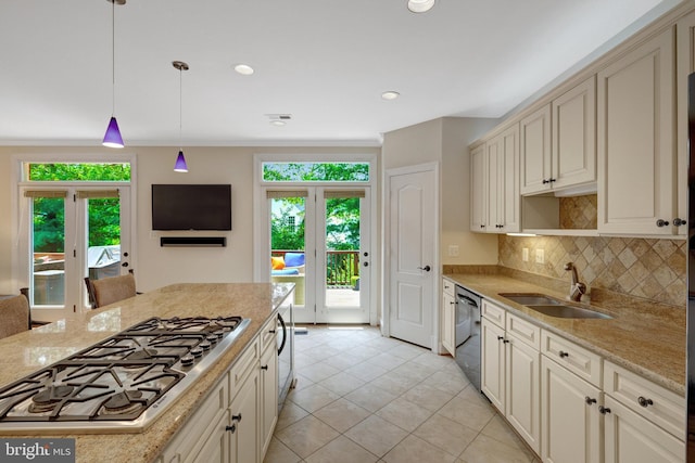 8162 Madrillon Ct, Vienna, VA 22182 - kitchen featuring stainless steel appliances, healthy amount of natural light, decorative backsplash, decorative light fixtures, and recessed lighting