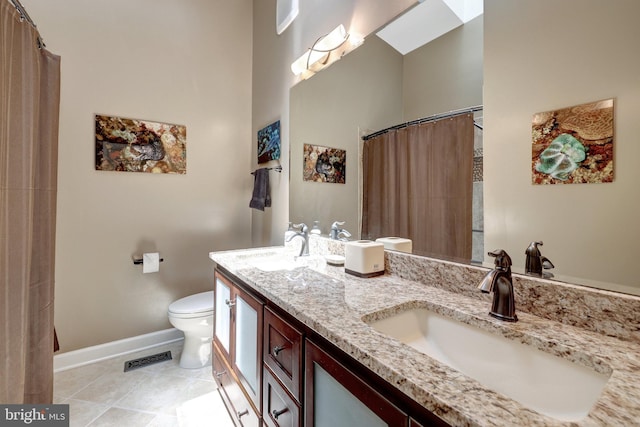 8162 Madrillon Ct, Vienna, VA 22182 - full bathroom with double vanity, tile patterned floors, and curtained shower