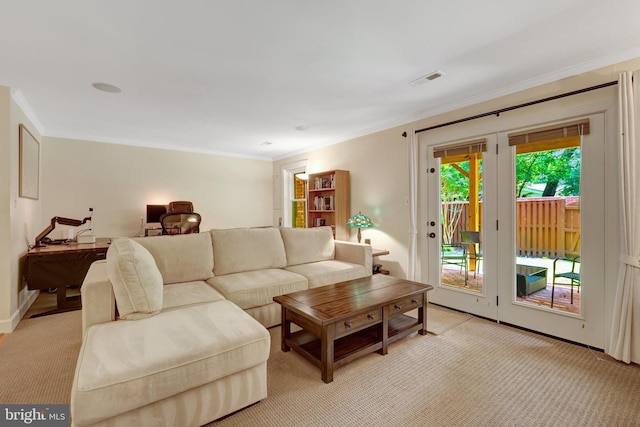 8162 Madrillon Ct, Vienna, VA 22182 - living room with ornamental molding and light colored carpet