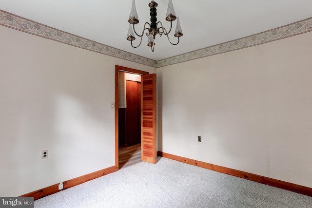 175 Dellville Rd, Duncannon, PA 17020 - spare room featuring carpet flooring and a chandelier