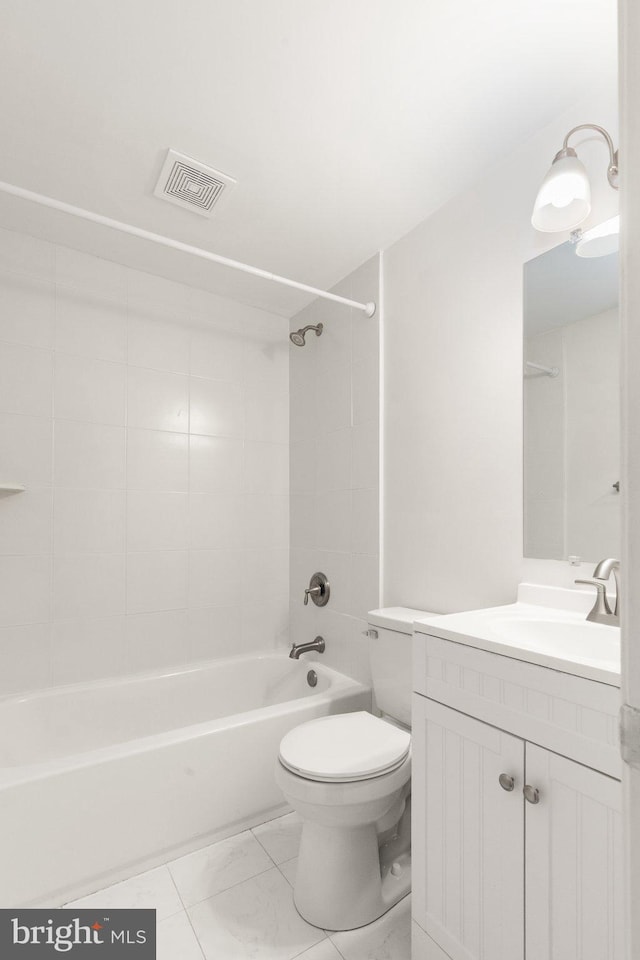 123 E Cross St, Baltimore, MD 21230 - full bathroom featuring vanity, shower / tub combination, and marble finish flooring