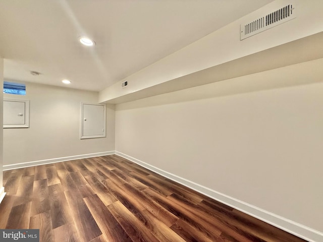 123 E Cross St, Baltimore, MD 21230 - finished below grade area featuring recessed lighting and dark wood-type flooring