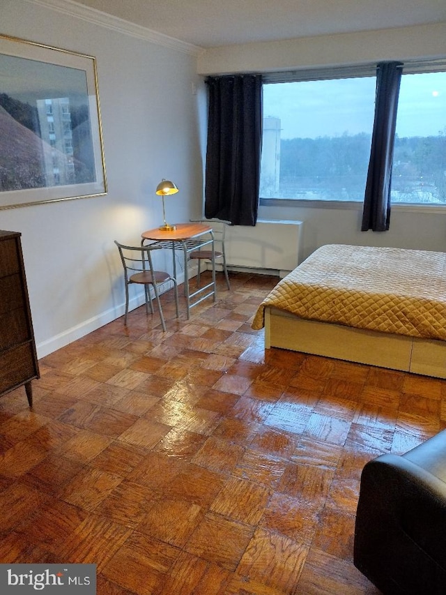 5500 Friendship Blvd Unit 1805N, Chevy Chase, MD 20815 - bedroom featuring baseboards and crown molding
