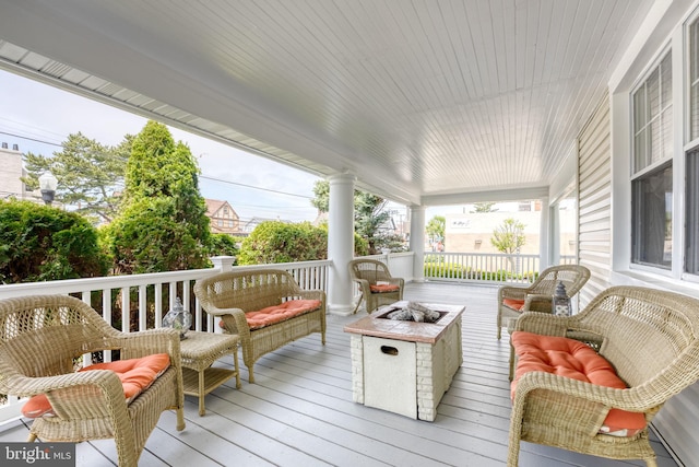 4600 Atlantic Ave, Atlantic City, NJ 08401 - wooden terrace with an outdoor living space with a fire pit