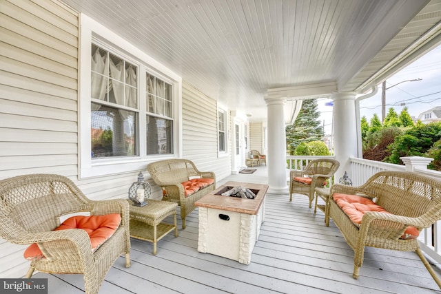 4600 Atlantic Ave, Atlantic City, NJ 08401 - wooden deck with an outdoor living space with a fire pit