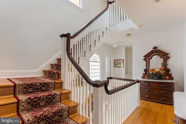4600 Atlantic Ave, Atlantic City, NJ 08401 - stairs featuring hardwood / wood-style floors and a high ceiling