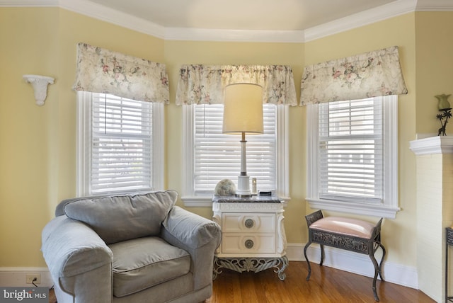 4600 Atlantic Ave, Atlantic City, NJ 08401 - sitting room featuring healthy amount of natural light, dark wood-style flooring, and crown molding