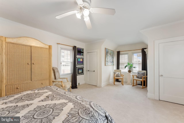 4600 Atlantic Ave, Atlantic City, NJ 08401 - bedroom with multiple windows, carpet flooring, ceiling fan, and crown molding