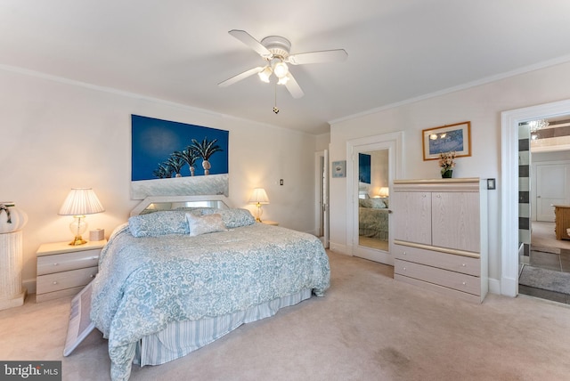 4600 Atlantic Ave, Atlantic City, NJ 08401 - bedroom with crown molding, carpet floors, and ceiling fan