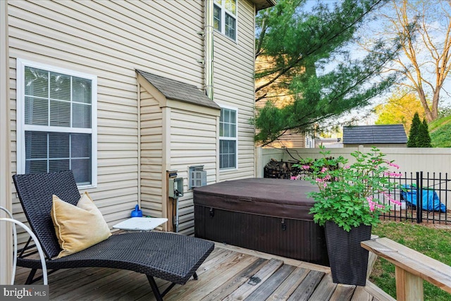 420 Highlands Blvd, Easton, PA 18042 - wooden deck with a hot tub