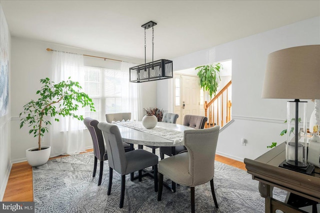 420 Highlands Blvd, Easton, PA 18042 - dining space with wood finished floors and a chandelier