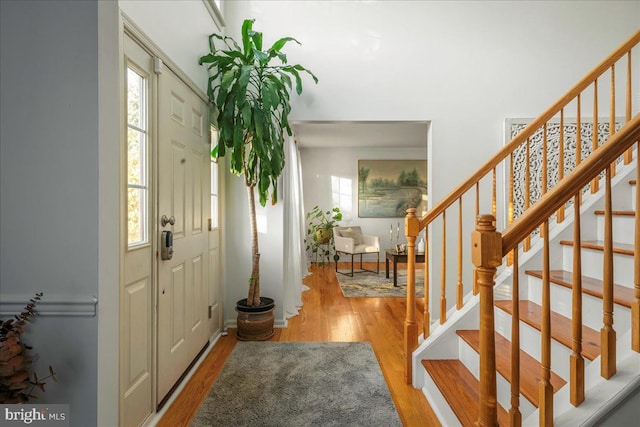 420 Highlands Blvd, Easton, PA 18042 - entrance foyer with wood finished floors and stairway