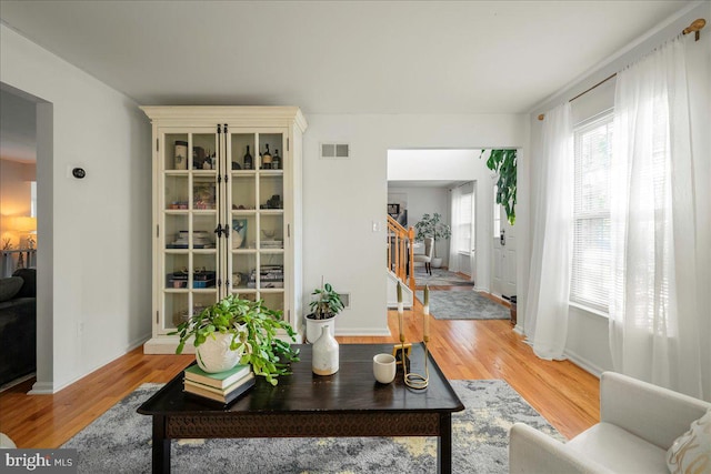 420 Highlands Blvd, Easton, PA 18042 - living area with wood finished floors and stairway