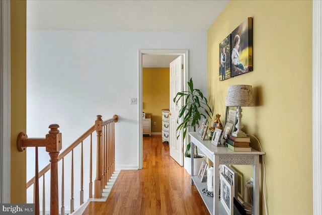 420 Highlands Blvd, Easton, PA 18042 - corridor with wood finished floors and an upstairs landing