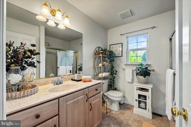 420 Highlands Blvd, Easton, PA 18042 - full bathroom featuring vanity, a shower stall, and tile patterned floors