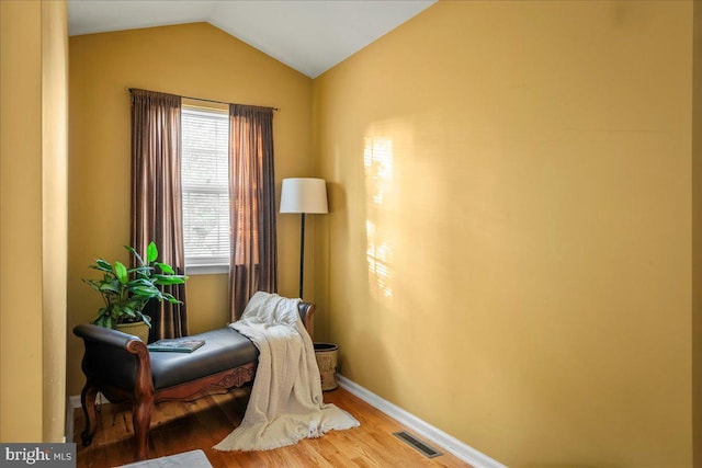 420 Highlands Blvd, Easton, PA 18042 - living area featuring wood finished floors and lofted ceiling