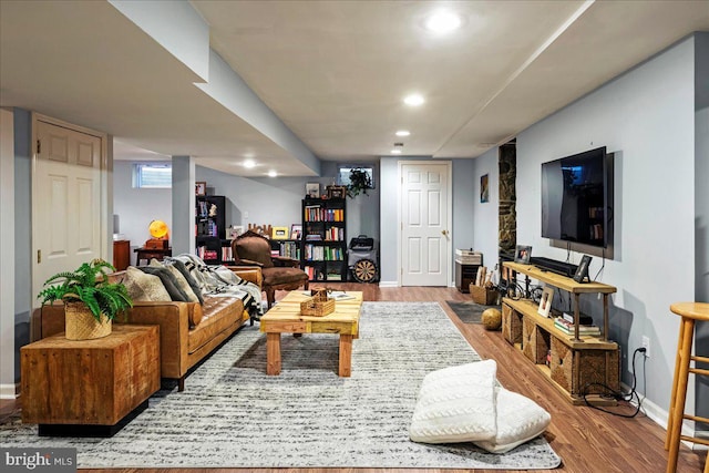 420 Highlands Blvd, Easton, PA 18042 - living room with wood finished floors and recessed lighting