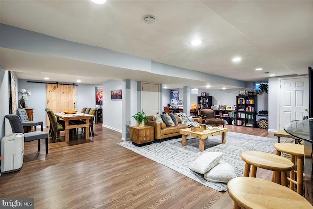 420 Highlands Blvd, Easton, PA 18042 - living area with wood finished floors and recessed lighting
