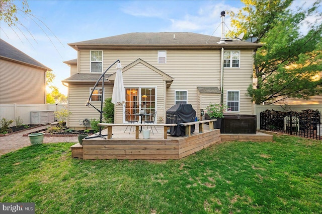 420 Highlands Blvd, Easton, PA 18042 - rear view of house featuring a hot tub and a wooden deck