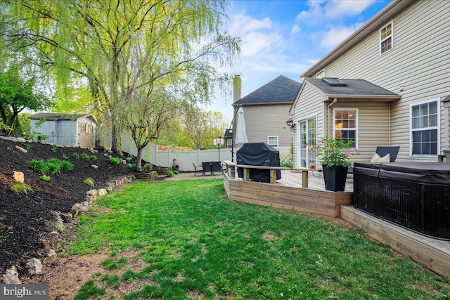 420 Highlands Blvd, Easton, PA 18042 - view of yard with a deck and a storage shed