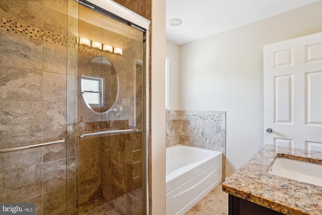 5100 12th St NE, Washington, DC 20011 - bathroom featuring vanity, a bath, and a shower stall