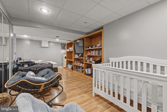716 Euclid Ave, Lancaster, PA 17603 - bedroom with a drop ceiling, light wood-style floors, and recessed lighting